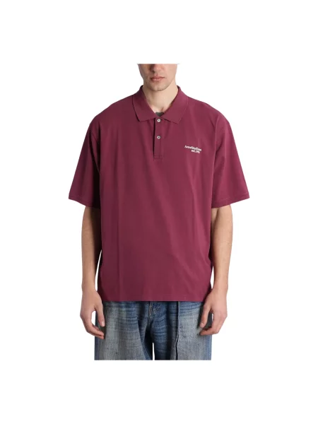 Koszulka polo Acne Studios z logo czerwona