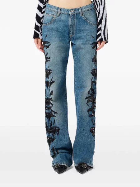 Blugi Blumarine cu model zebră albastru