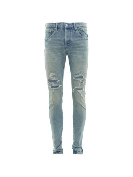 Blugi skinny Purple Brand în carouri skinny fit albastru