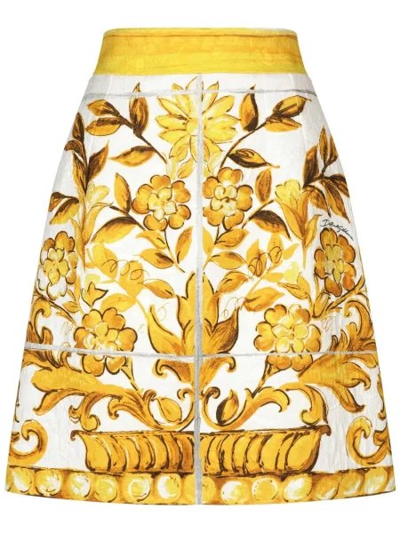 Fustă tip creion Dolce & Gabbana cu imagine galben