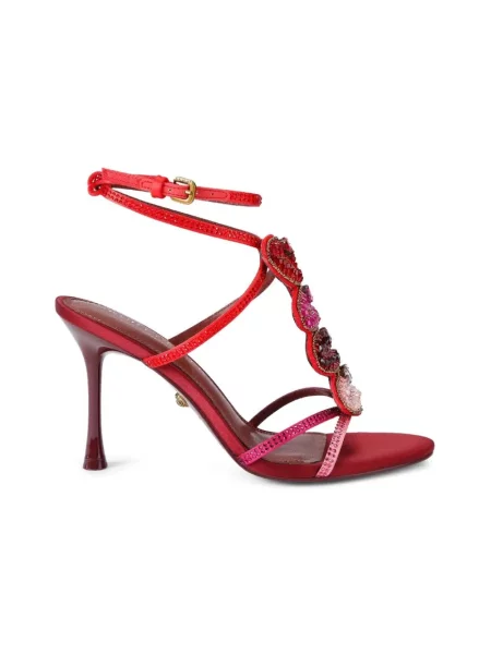 Kurt Geiger Sandały Na Z Kamyczkami Ozdobnymi pink czerwone
