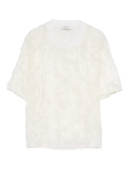 Koszulka Peserico z frędzli z okrągłym dekoltem