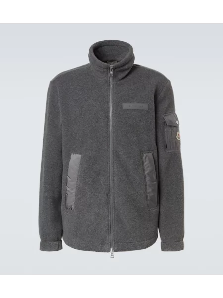 Pulover Moncler din fleece gri