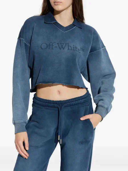Top Off-white cu imagine alb