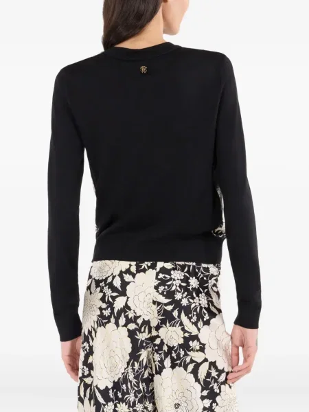 Cardigan Roberto Cavalli cu model floral negru