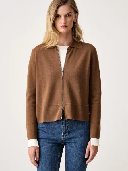 MM by Max Mara cardigan pentru femei din lână MMLSNACK maro