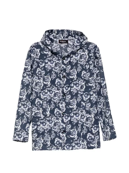 Cămașă Kiton cu model floral cu imagine albastru