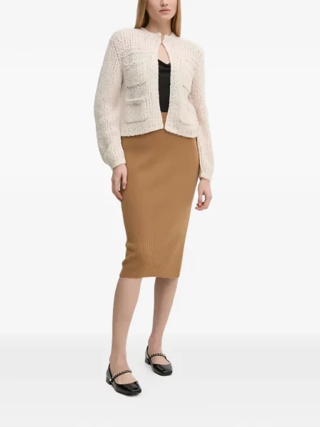 Fustă midi Sisley tricotate maro