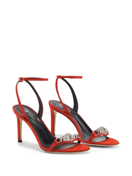 Sandale Giuseppe Zanotti din piele de căprioară portocaliu