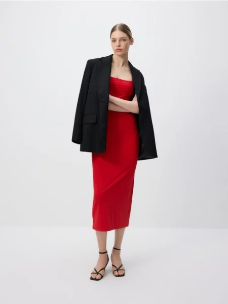 Reserved Міді-сукня з бантом червоний