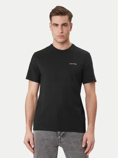 Тениска Calvin Klein с автограф черно