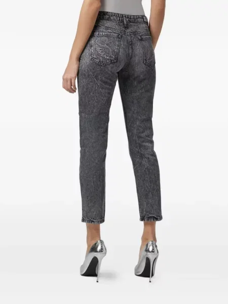 Decupat blugi boyfriend Philipp Plein gri