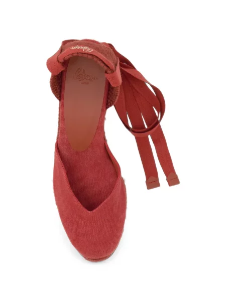Espadrile Castaner cu pană roșu