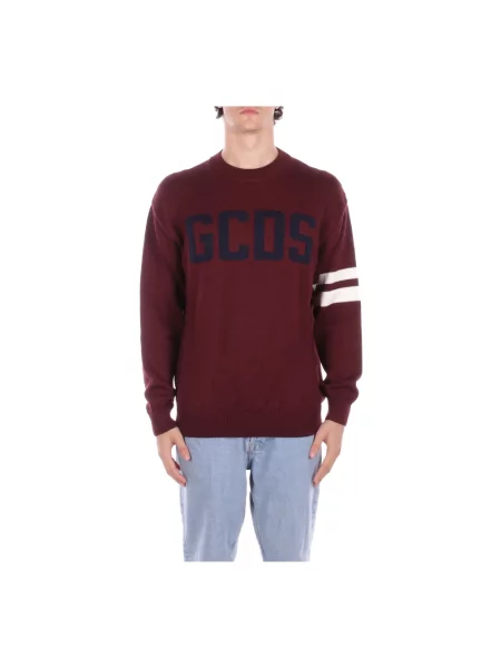Sweter Gcds wełniany z logo czerwony