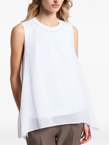 Top Peserico asimetric alb