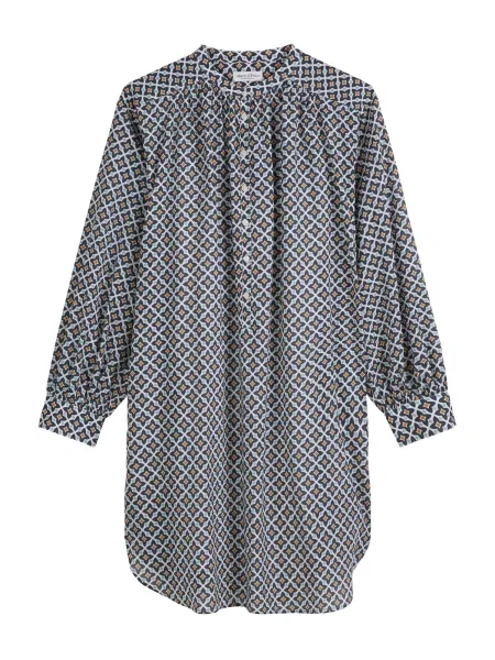 Marc O'Polo Rochie tip bluză bleumarin / albastru deschis / portocaliu alb