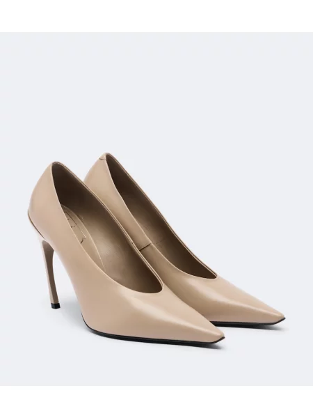 Pantofi cu toc Roger Vivier din piele bej