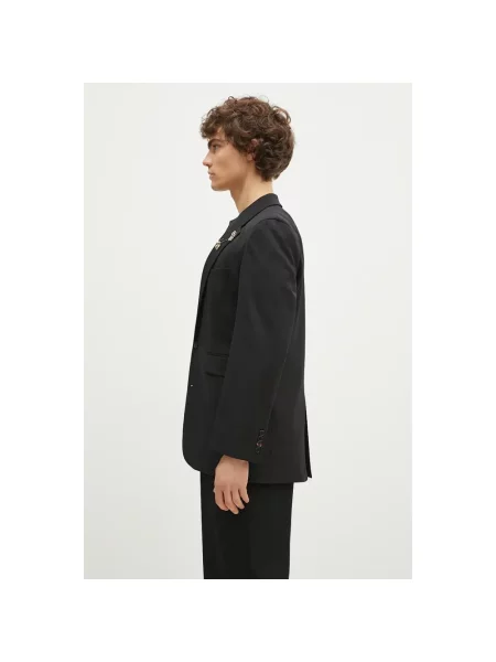 Aries marynarka z domieszką wełny Single Breasted Tailored Jacket czarna