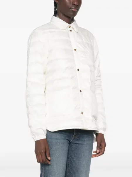 Matlasat lung geacă Moncler alb