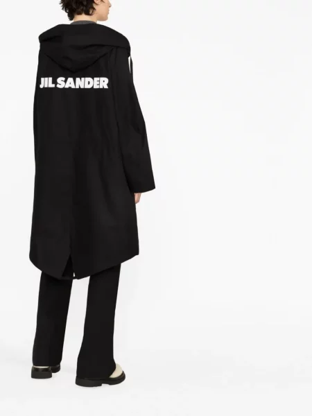 Raštuota parka Jil Sander juoda