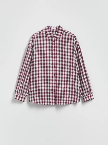 Reserved Картата сорочка буряковий 