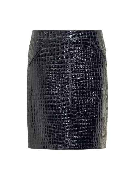 Spódnica skórzana Tom Ford niebieska