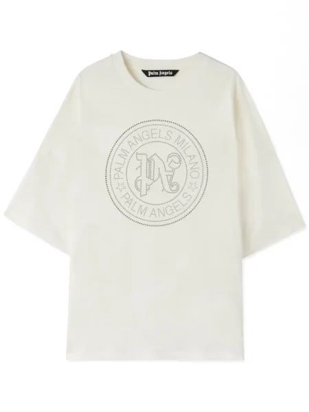 Tricou Palm Angels cu imagine alb