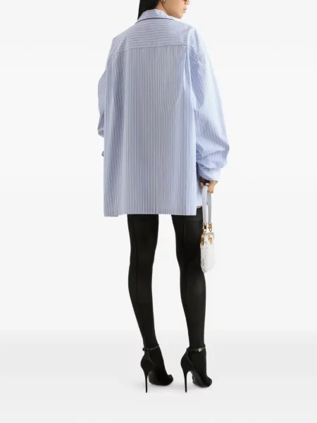 Koszula w paski Dolce And Gabbana w paski niebieska