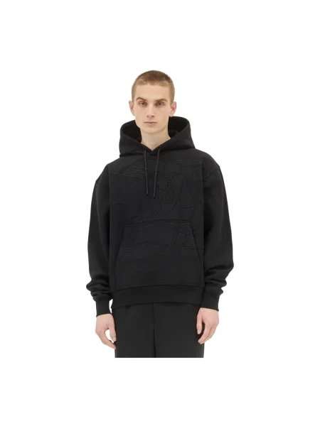 Bluza z kapturem Burberry z kapturem z logo czarna