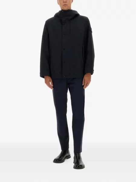 Geacă Stone Island cu glugă cu strasuri negru
