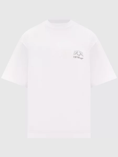 Футболка з принтом логотипа та емблеми Off-white біла