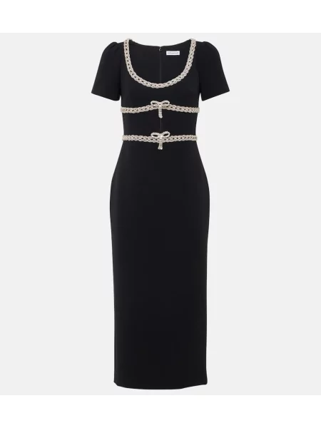 Rochie midi Self-portrait de cristal până la genunchi de costum negru