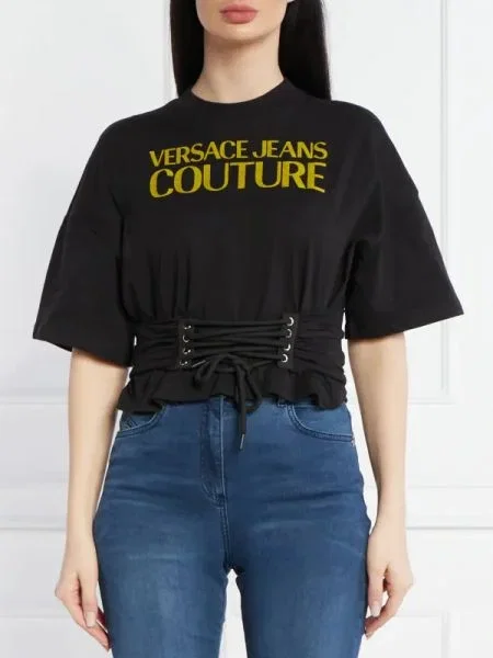 Versace Jeans Couture Tricou MAGLIETTA | Comfort fit negru