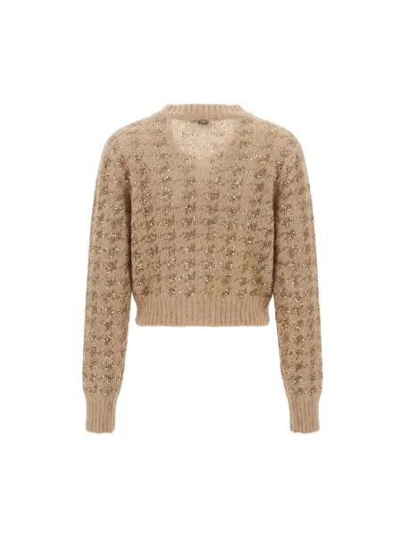 Sweter Twinset brązowy