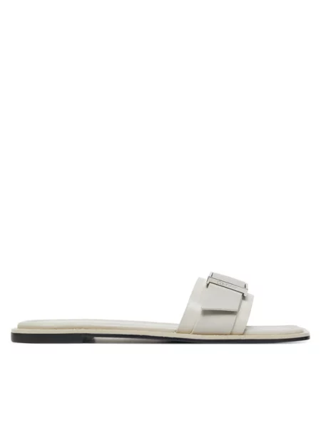 Calvin Klein Natikače Flat Slide W/Buckle Lth siva