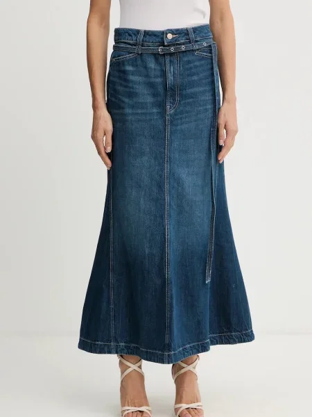 Cu peplum fustă din denim Boss Orange portocaliu