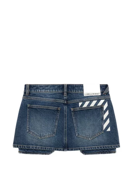 Fustă din denim L/ab C/o Off-white alb