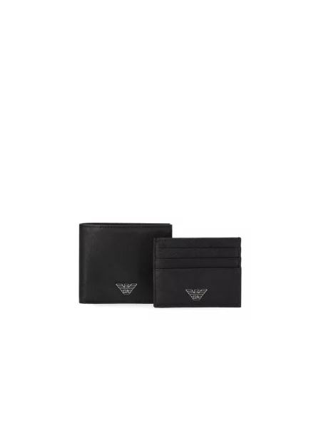 Zestaw portfel i etui na karty Emporio Armani czarny