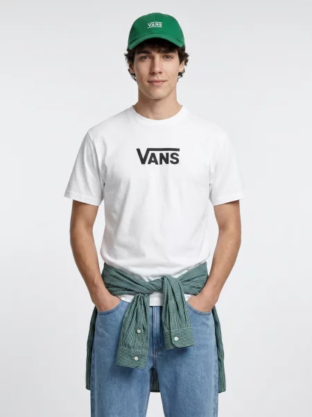 Stretch póló Vans autogrammal fehér