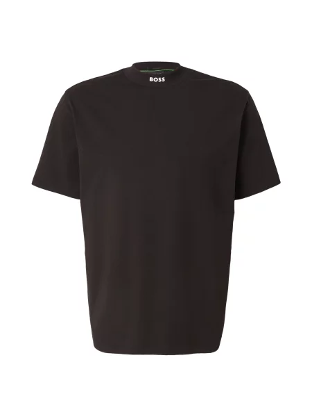 BOSS Tricou Collar ciocolatiu alb
