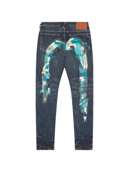 Blugi Evisu cu imagine albastru