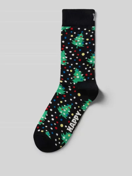 Skarpety ze wzorem na całej powierzchni model ‘Christmas Night’ Happy Socks czarne