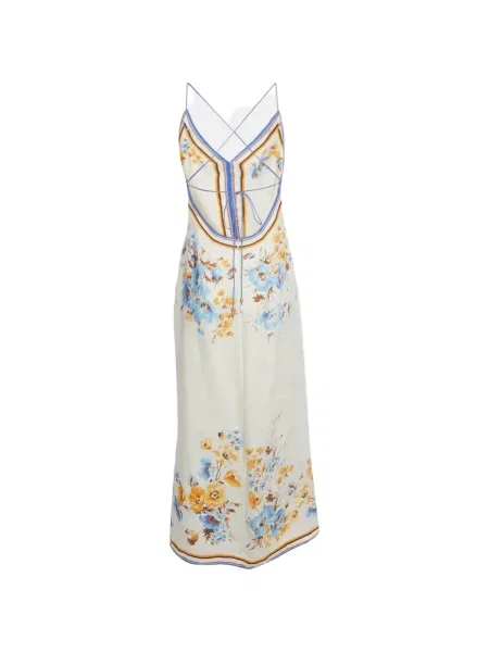 Rochie midi Zimmermann cu model floral cu imagine alb