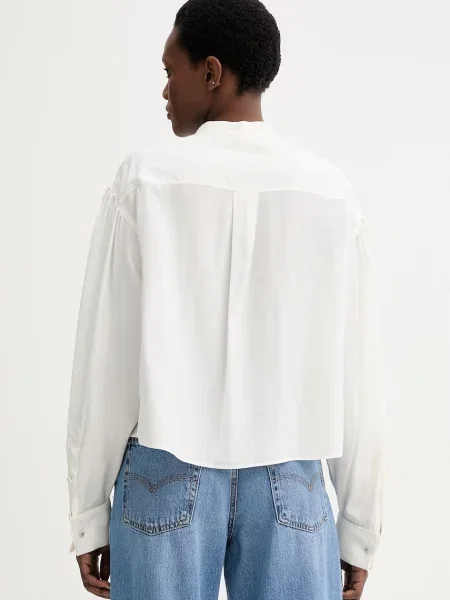 Kenzo cămașă din amestec de mătase bej