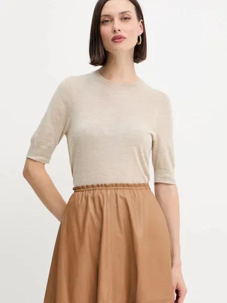 BOSS tricou de lână bej