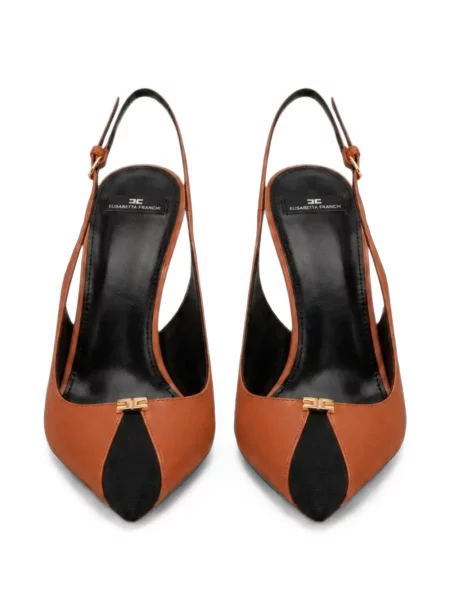 Pantofi cu toc Elisabetta Franchi slingback maro