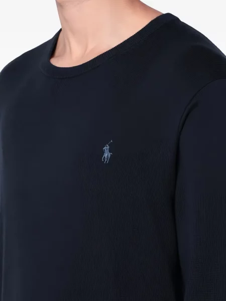 Pulover Polo Ralph Lauren cu broderie cu decolteu rotund roz