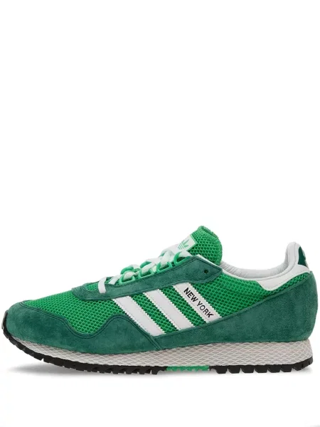 Ριγέ sneakers Adidas New York σουέντ ροζ