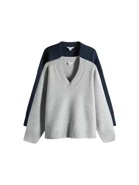 The Set Pulover albastru marin / amestecat gri