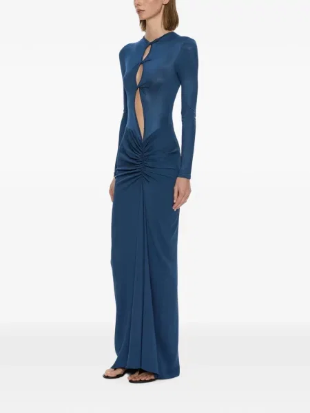 Rochie maxi Christopher Esber cu volane albastru